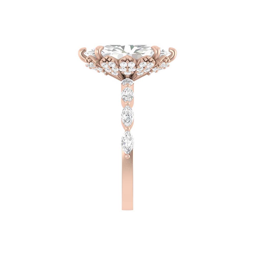 Royal design Lab Moval cut 3 and half ct with marquise cut shoulders