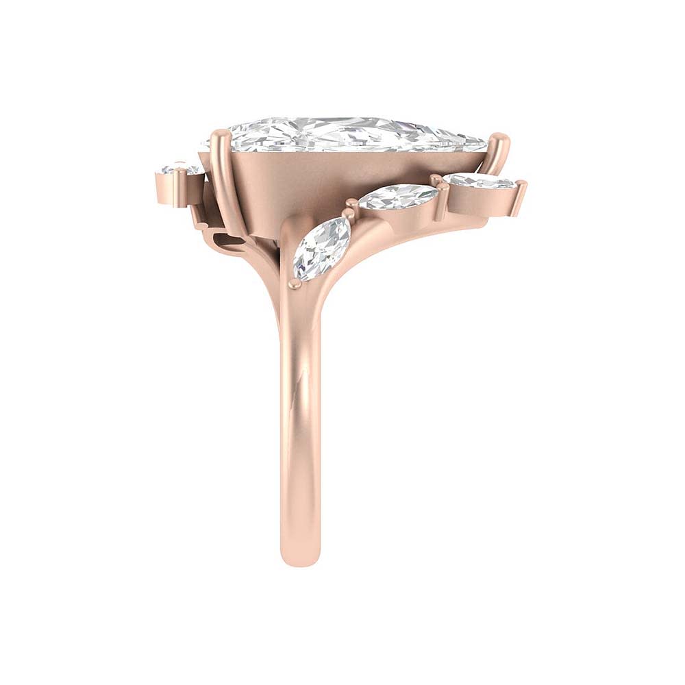 Elegant 5ct Pear cut Lab diamond ring