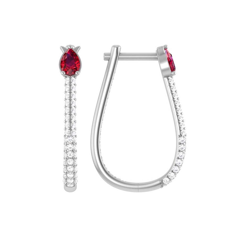 Natural Better rubies and natural diamond earrings