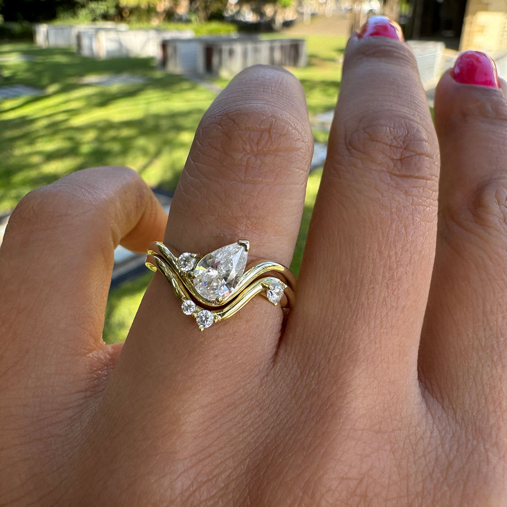 Unique pear diamond engagement ring