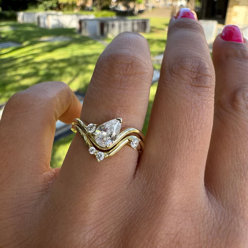 Unique pear diamond engagement ring