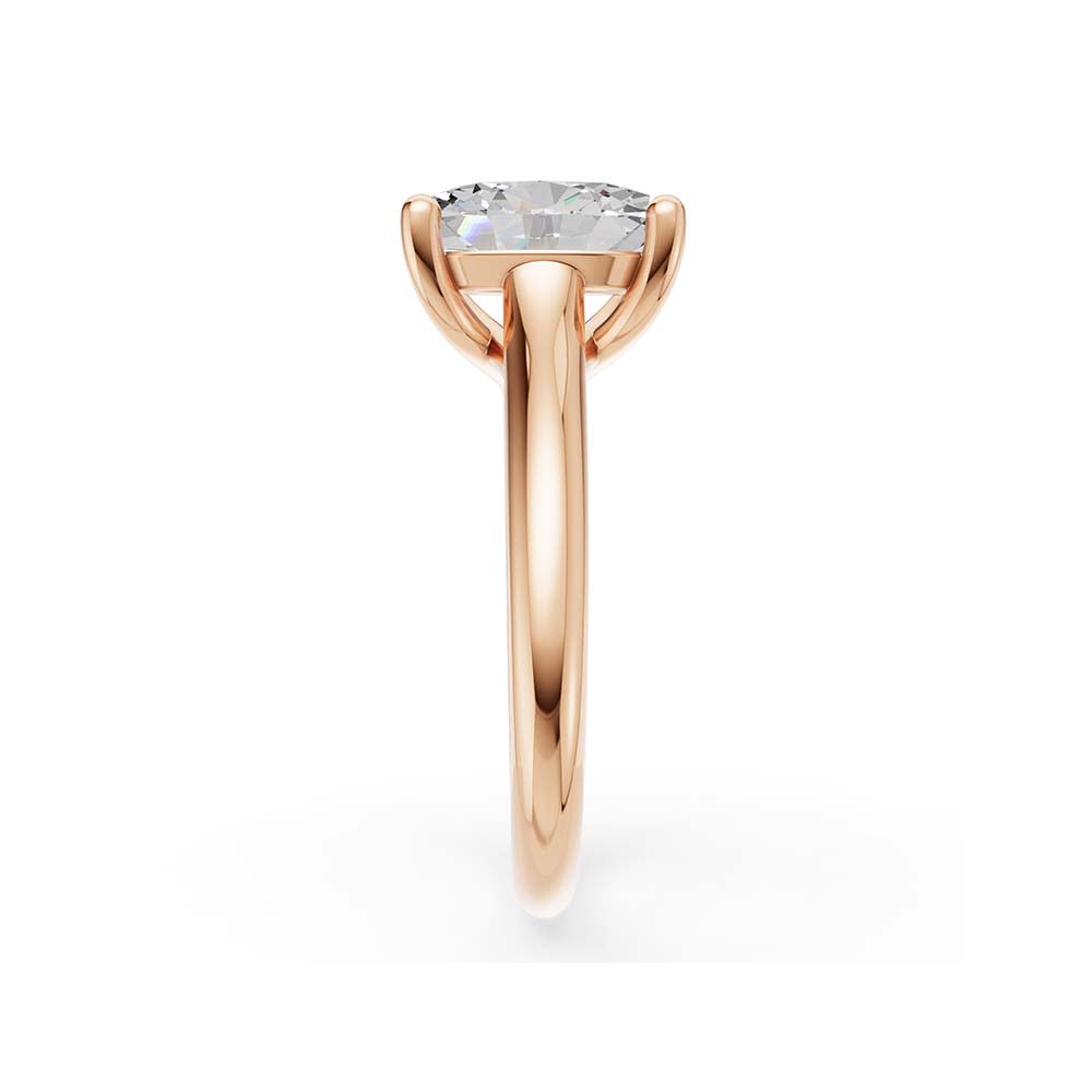 Oval diamond on a classic plain band