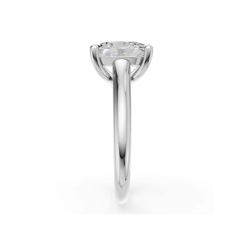Oval diamond on a classic plain band