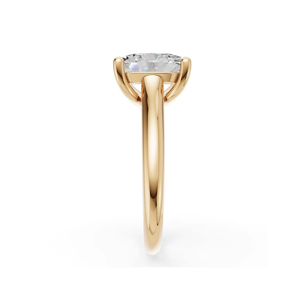 Oval diamond on a classic plain band