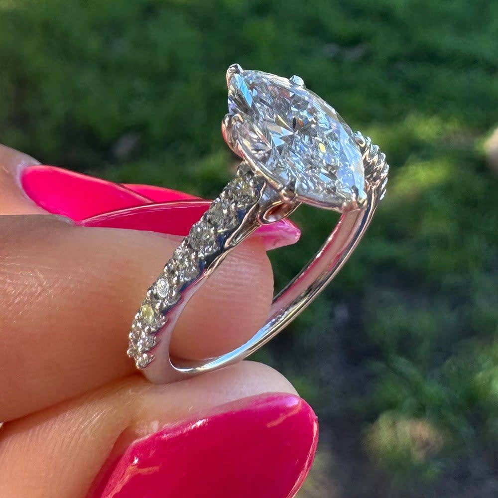 Lab Marquise cut with diamond band