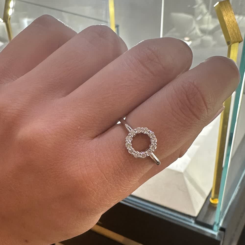 Open Circle Diamond Ring in white gold