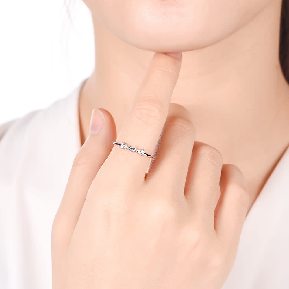 Petite Three stone Diamond Band