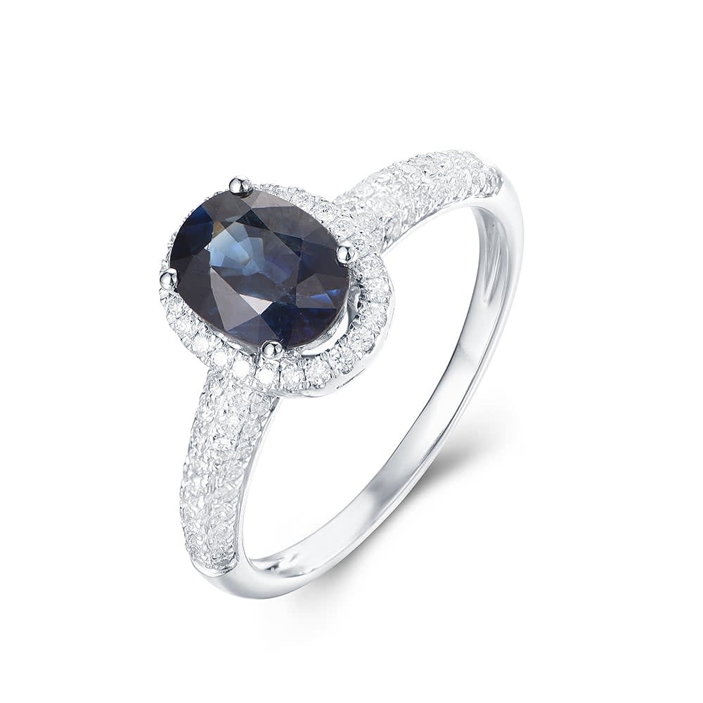 Sapphire On A Pave Band