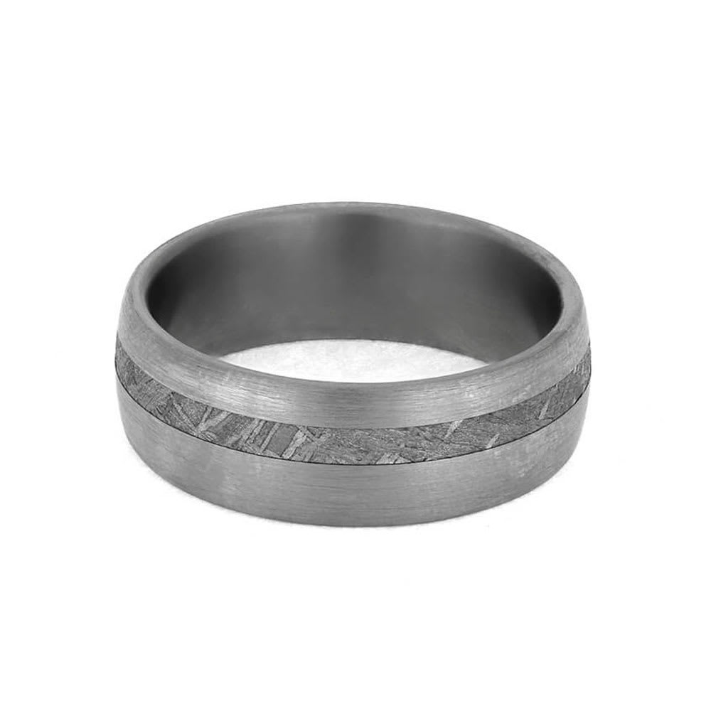 Brushed Titanium Mens Meteorite Wedding Ring | Temple & Grace AU