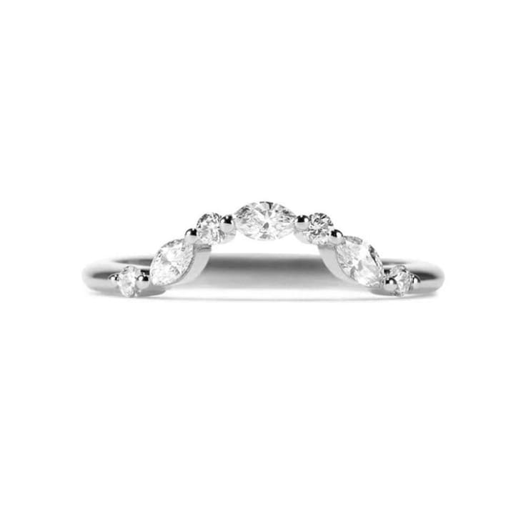 Marquise and round curve diamond ring