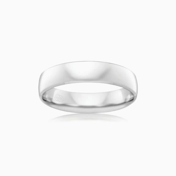 Half Rounded Mens wedding Ring