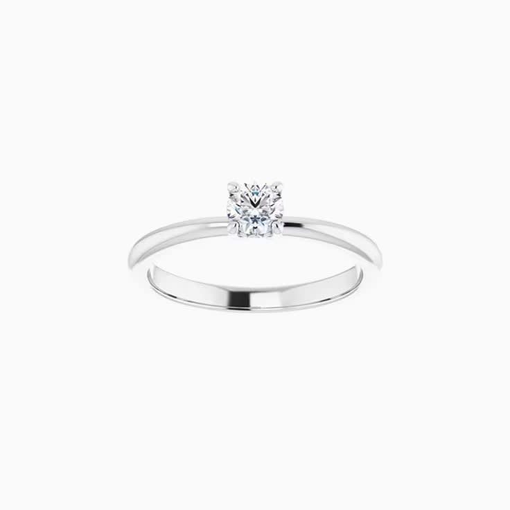 4 prong round engagement ring