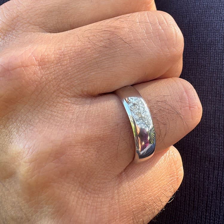 3D platinum mens ring