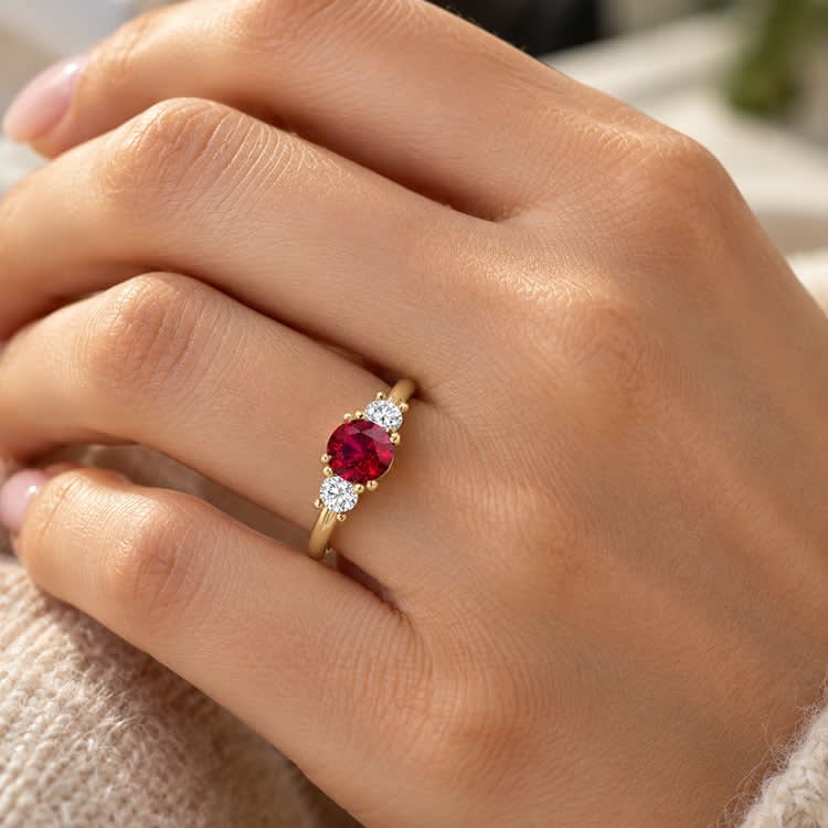 Ruby and diamond trilogy Ring