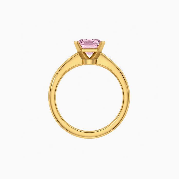 Classic ASSCHER lab pink diamond engagement ring