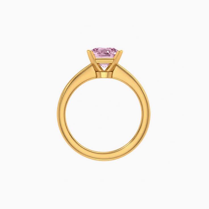 Classic emerald lab pink diamond engagement ring