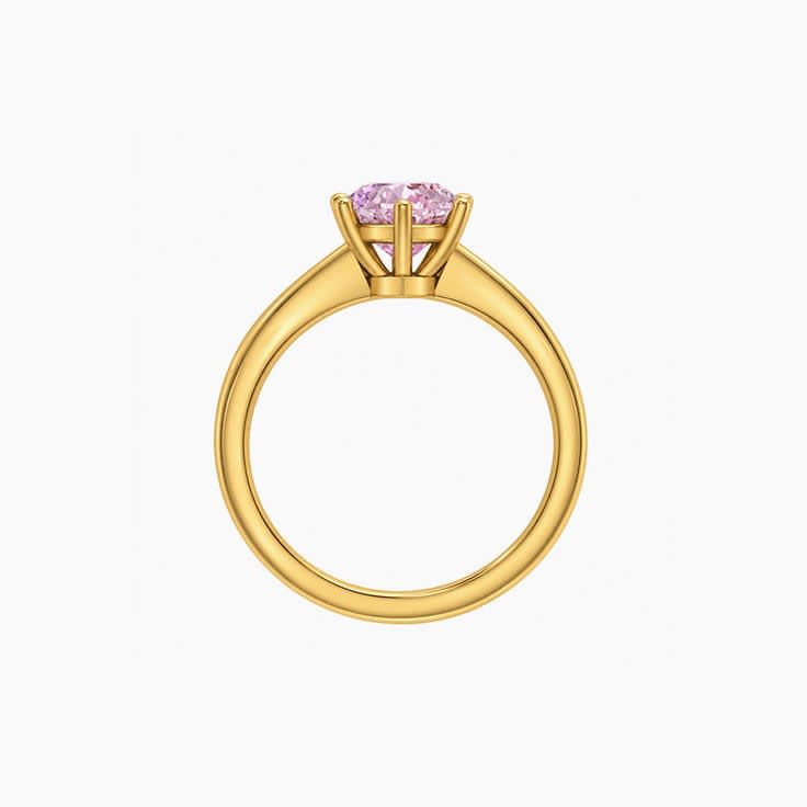 Classic heart lab pink diamond engagement ring