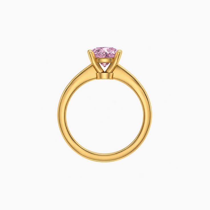 Classic oval lab pink diamond engagement ring