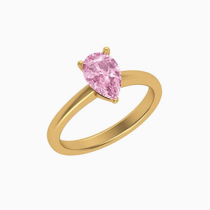Classic pear lab pink diamond engagement ring