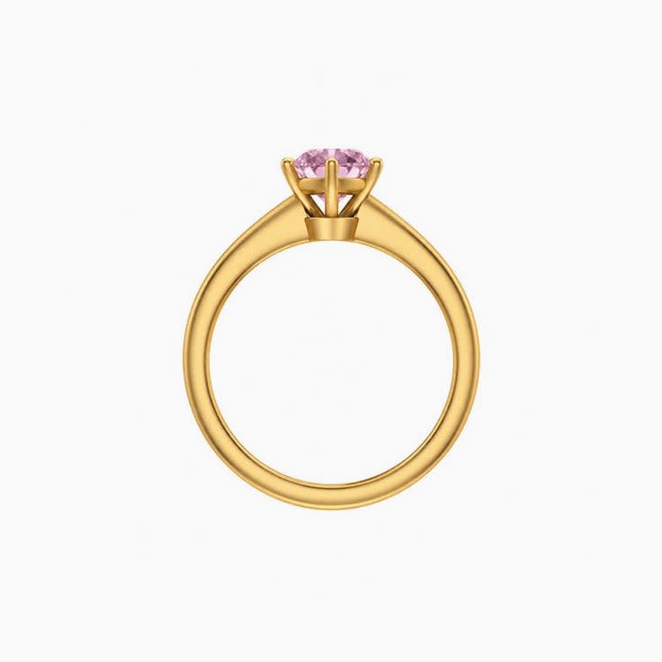 Classic pear lab pink diamond engagement ring