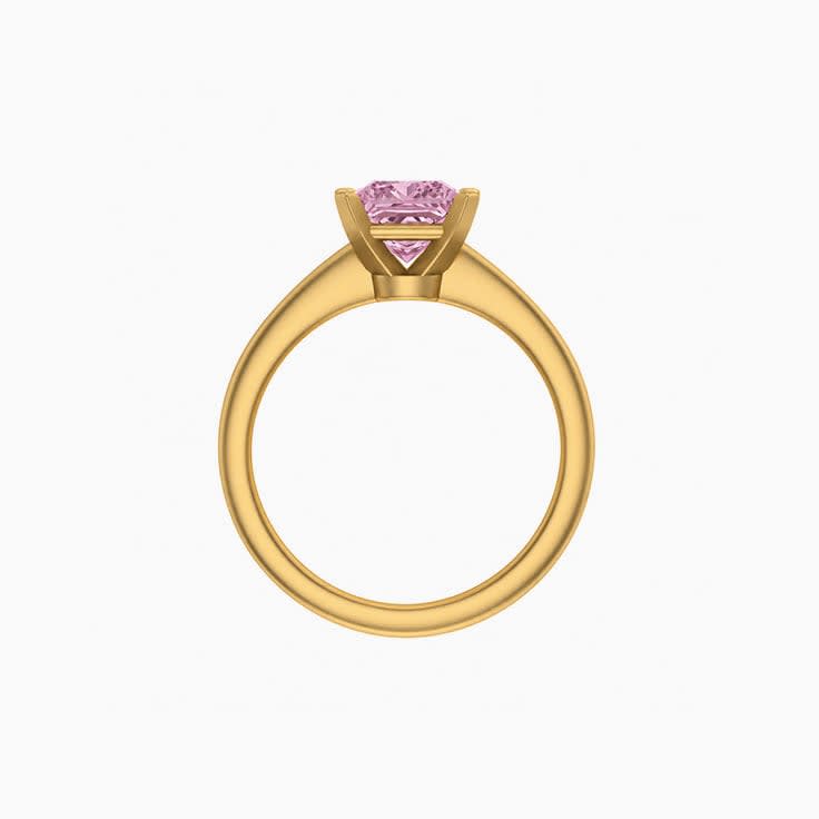 Classic princess lab pink diamond engagement ring