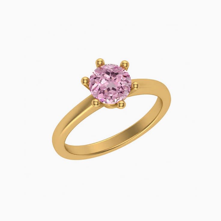 Classic round lab pink diamond engagement ring