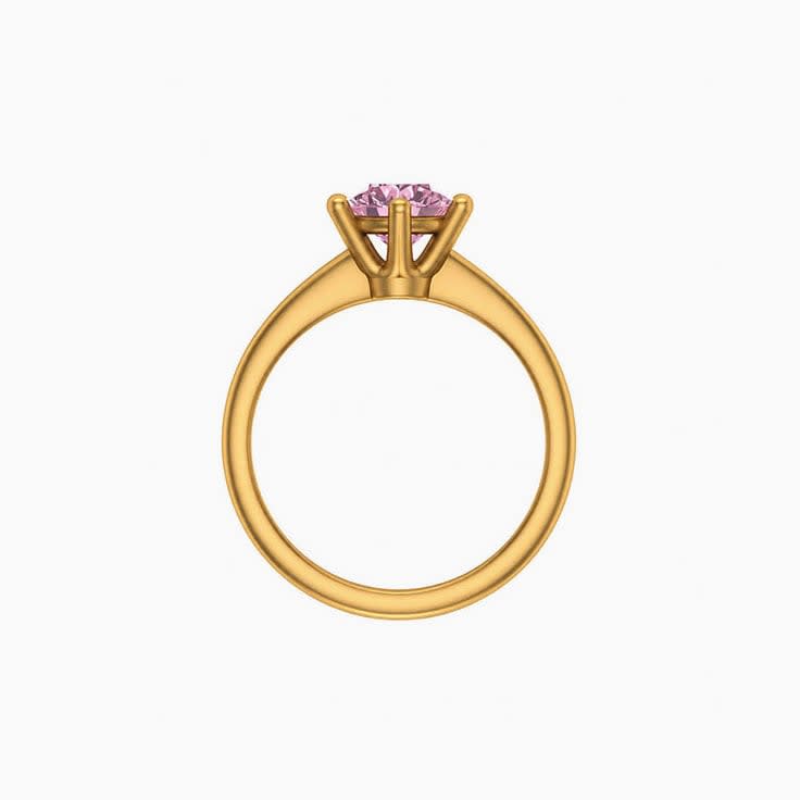 Classic round lab pink diamond engagement ring