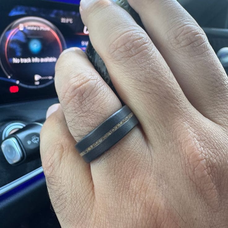 Brown dinosaur fossil ring