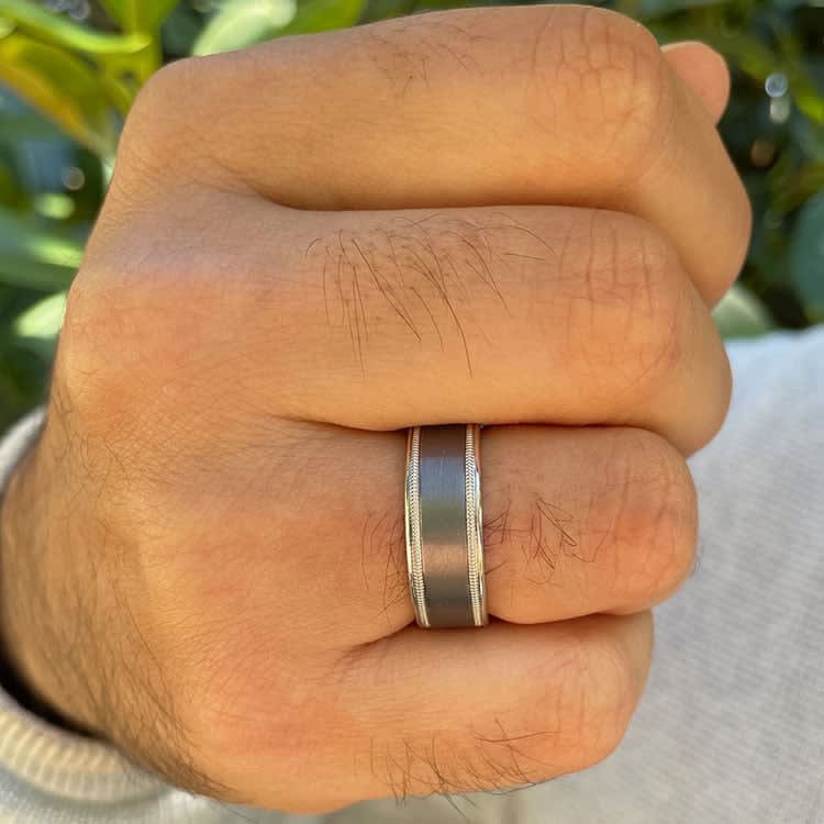 White gold and Tantalum Ring