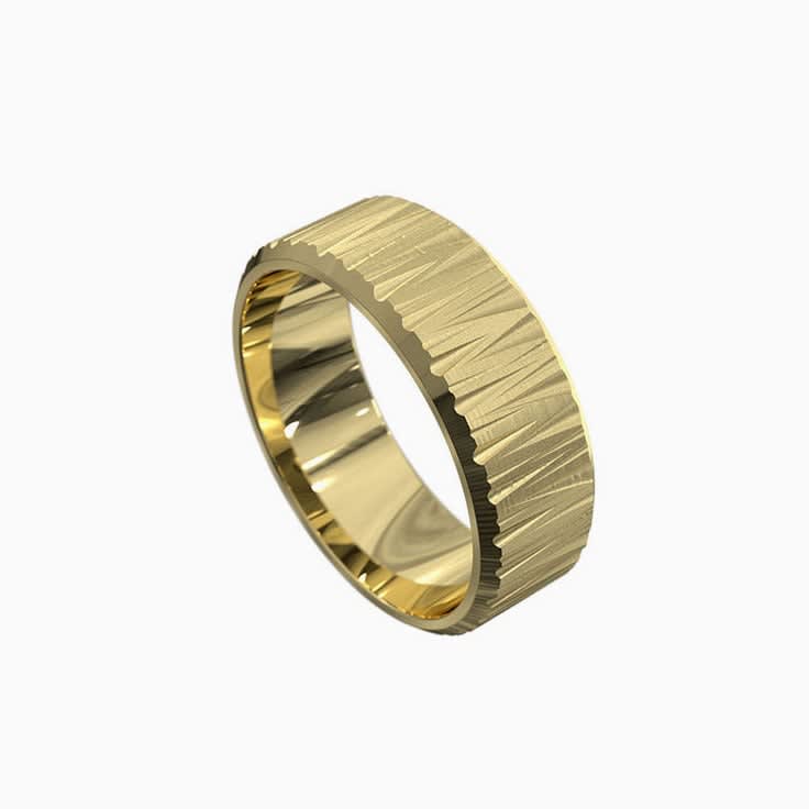 Mens ring in 9k yellow gold