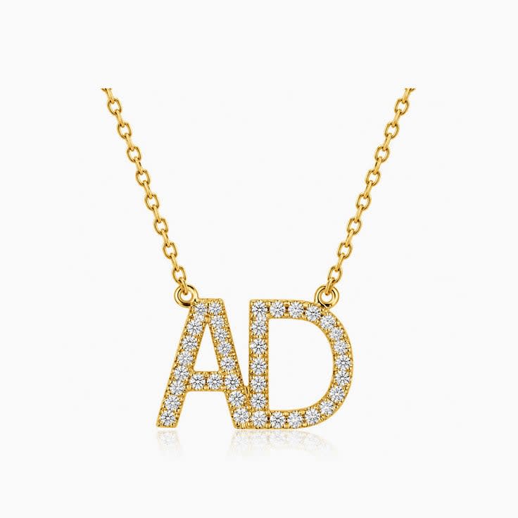 Classic A and D Alphabet Pendant Necklace