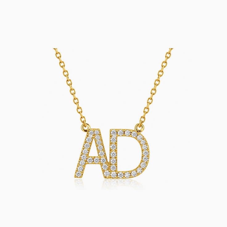 Classic A and D Alphabet Pendant Necklace