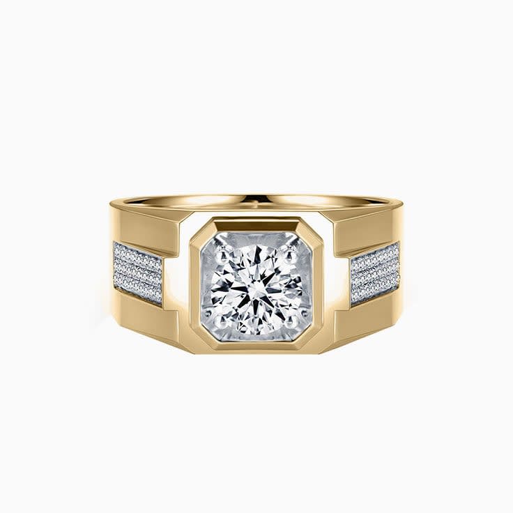 Mens Round Diamond Wedding Band