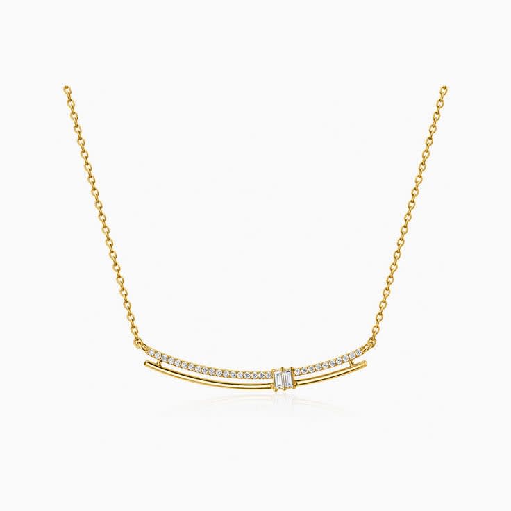 Double bar diamond necklace