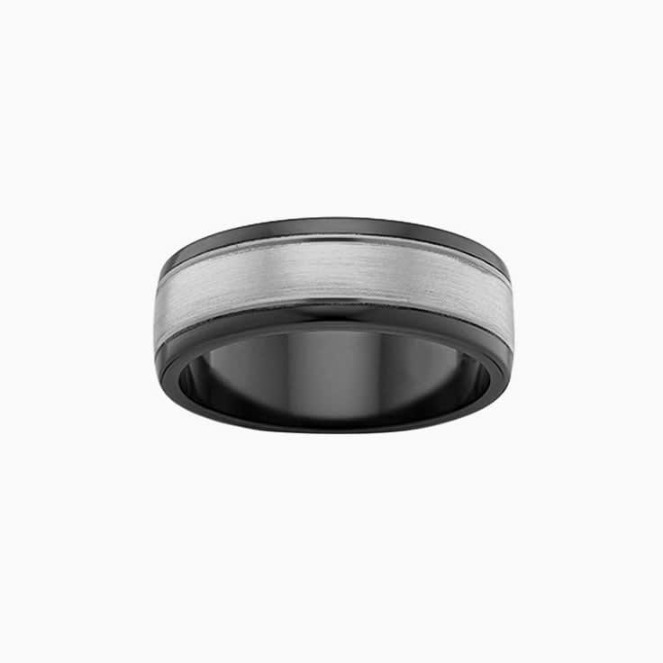 Two tone Zirconium Mens ring ZRJ4455