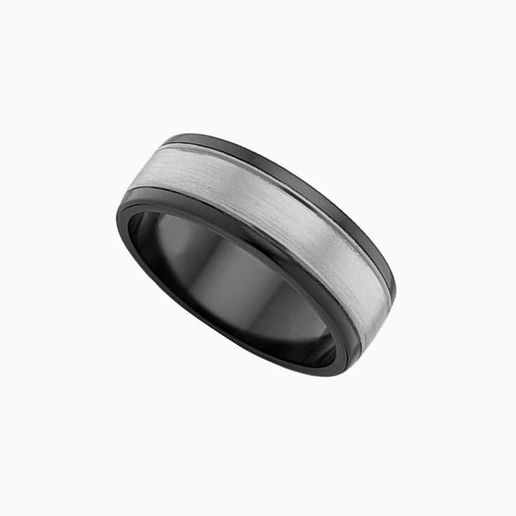 Two tone Zirconium Mens ring ZRJ4455