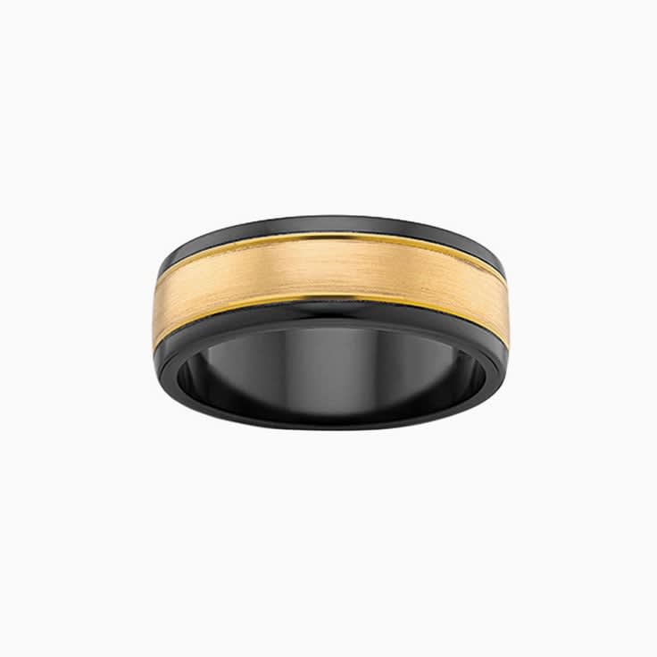 Two tone Zirconium Mens ring ZRJ4455