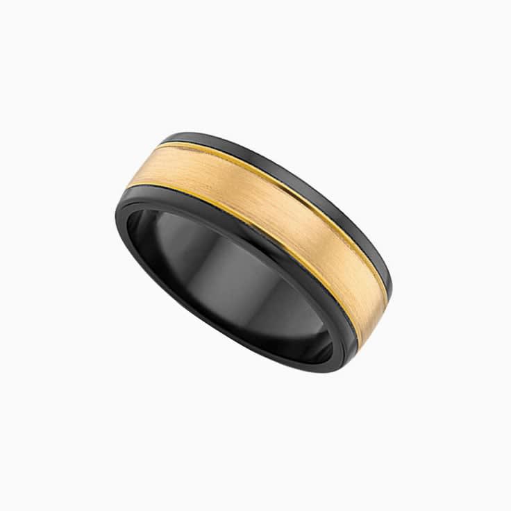Two tone Zirconium Mens ring ZRJ4455