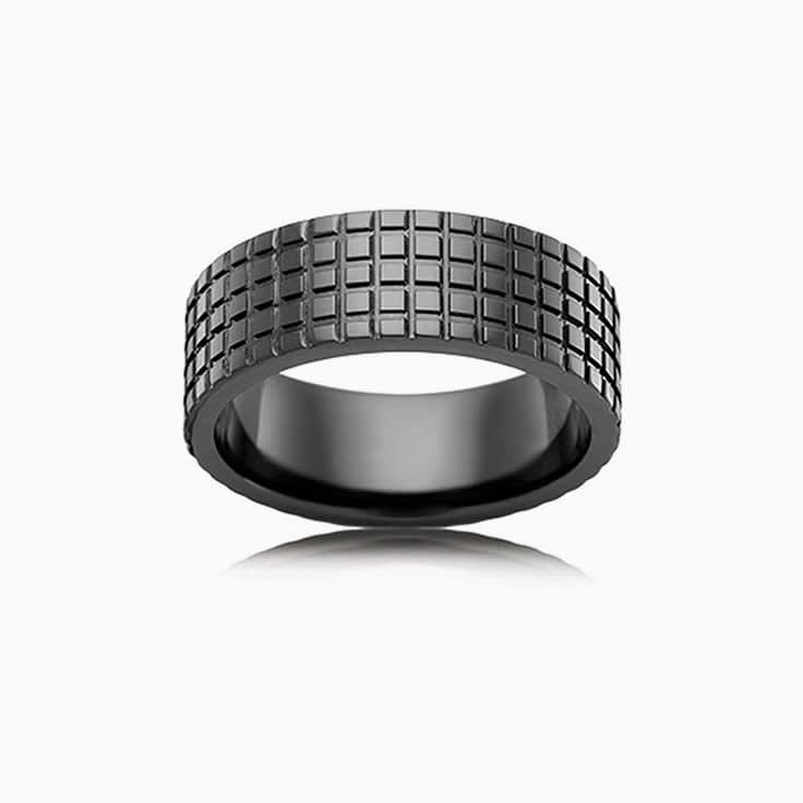 Square pattern Zirconium Ring