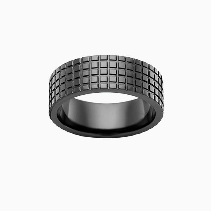 Square pattern Zirconium Ring