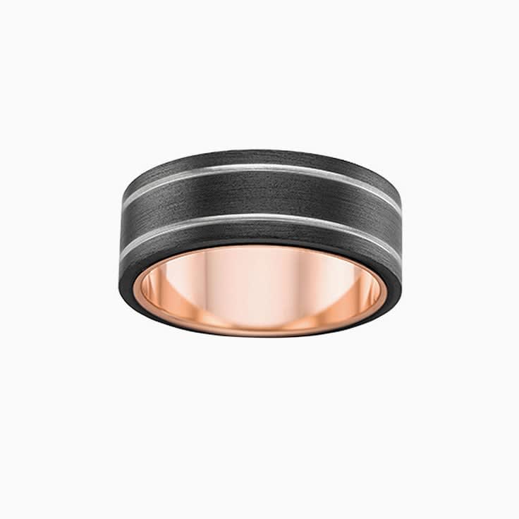 Two tone Zirconium mens ring ZR4415
