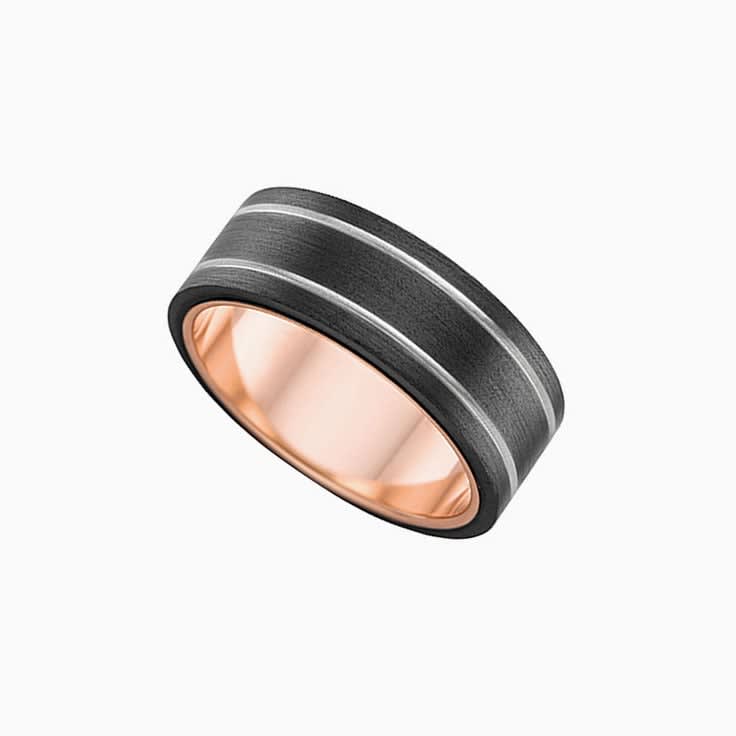 Two tone Zirconium mens ring ZR4415
