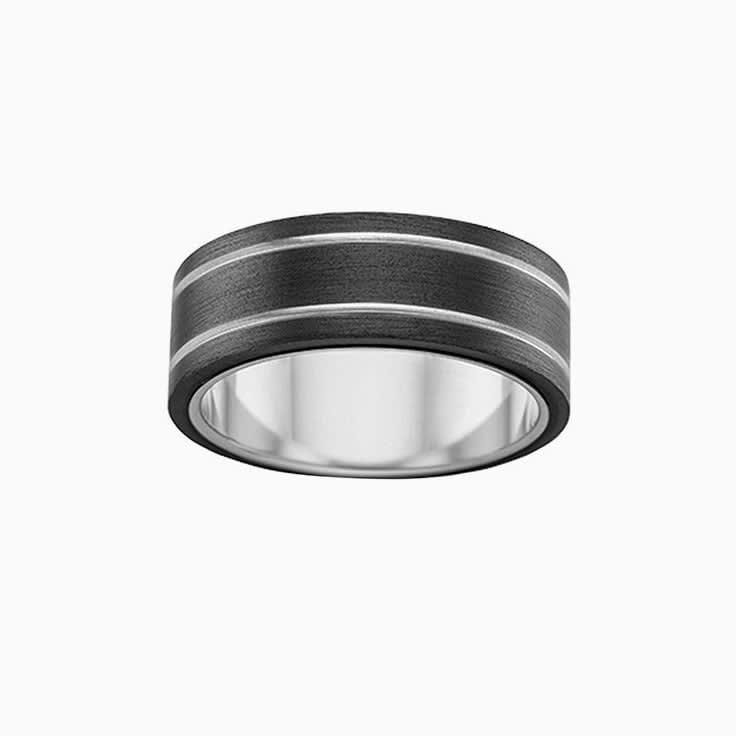 Two tone Zirconium mens ring ZR4415
