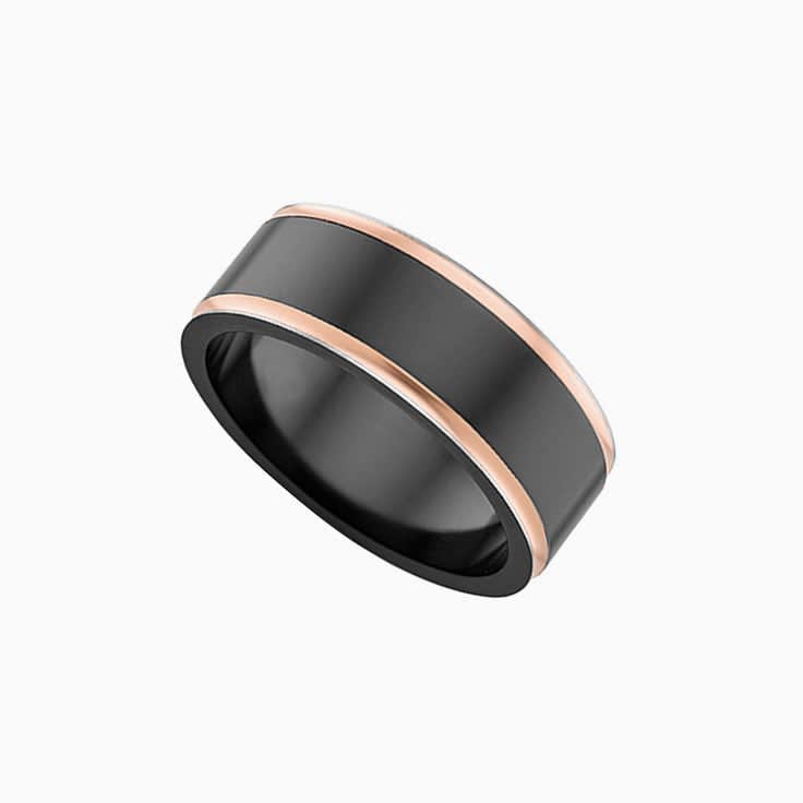 Zirconium with Rosegold edges ring