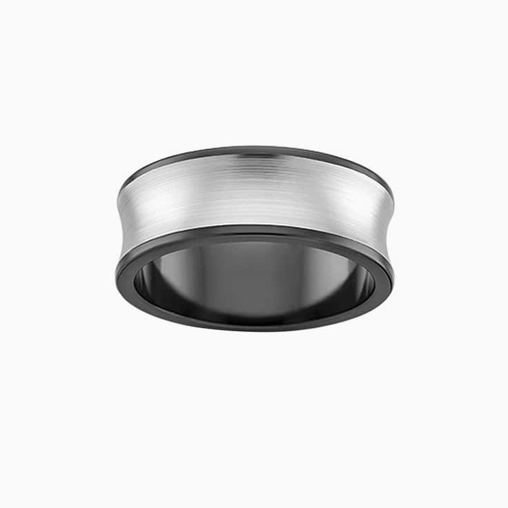 Two tone Zirconium mens ring ZRJ4413