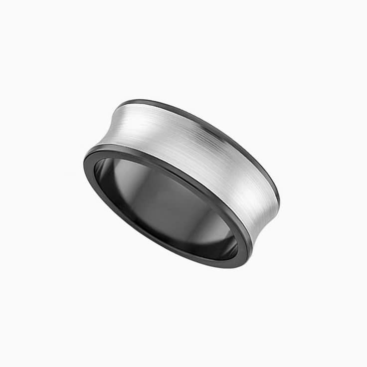 Two tone Zirconium mens ring ZRJ4413