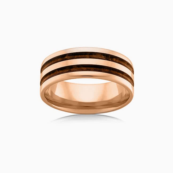 Black enamel Mens wedding ring j4357