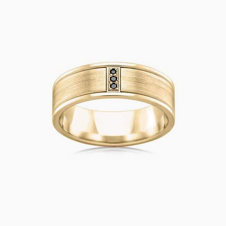Black Diamond Mens wedding ring F3854