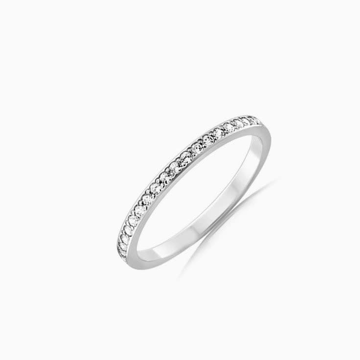 Pave set womens wedding ring F3480