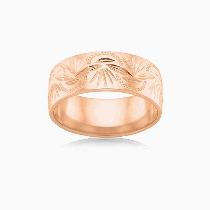 Carved Mens Wedding Ring C1602